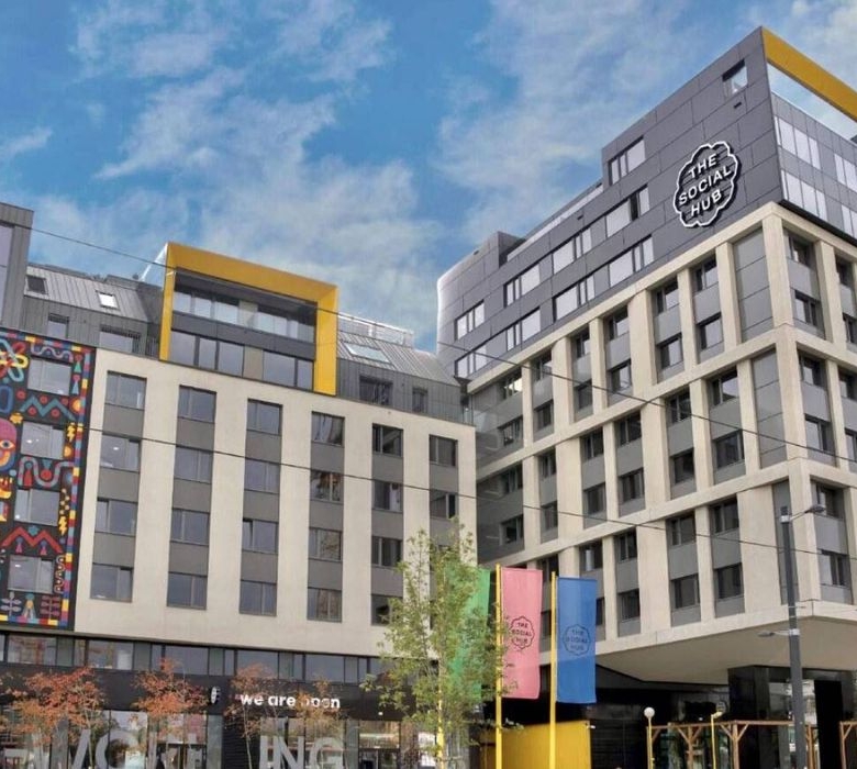 Studentenwohnheim „The Social Hub“, Praterpark, Wien